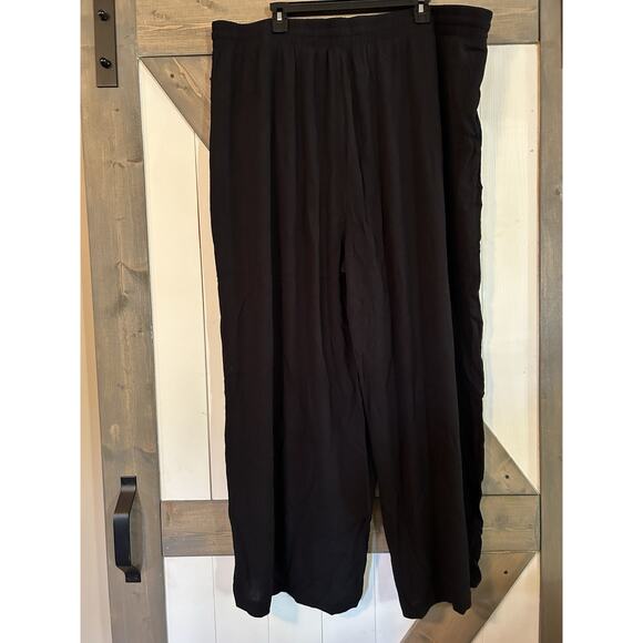 TORRID WOMEN'S BLACK GAUZE ELASTIC WAIST CULOTTE WIDE LEG PANT Sz 3 3X - Picture 4 of 5